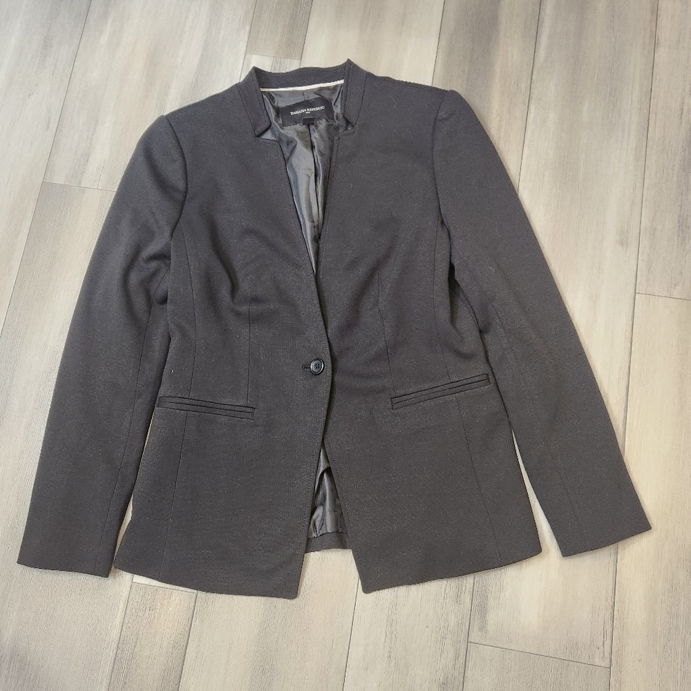 Banana Republic blazer women's 2 Petite black jersey short formal career classic
